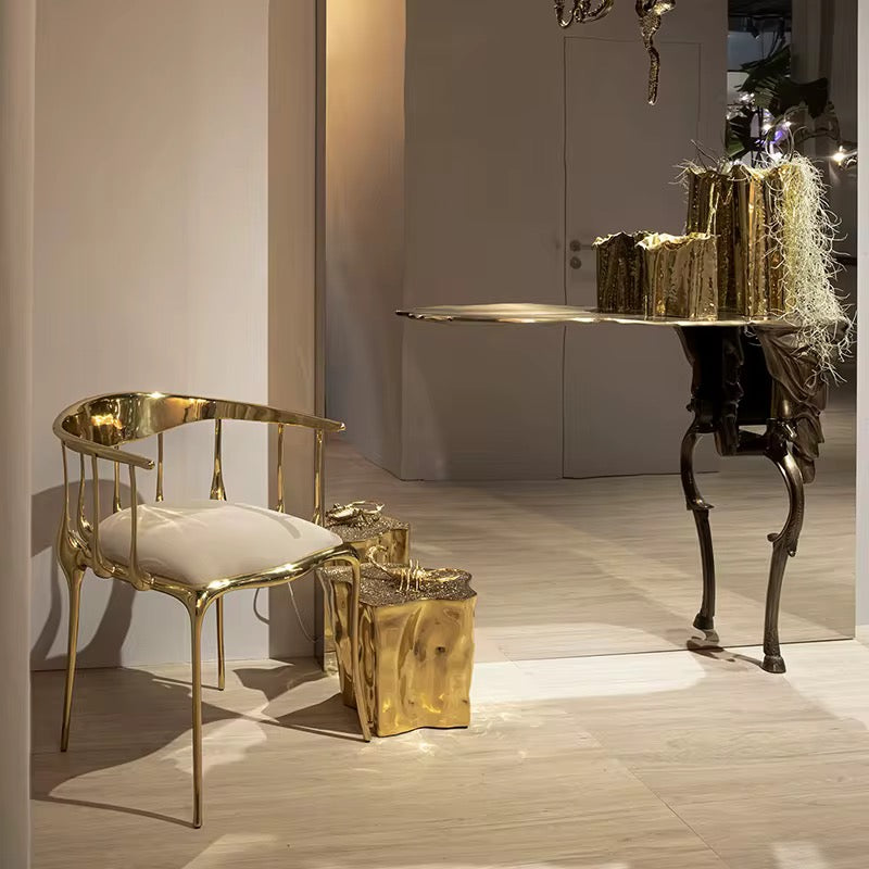 Pure Brass Luxury Coffee Table Set - Custom Modern Gold Indoor Furniture