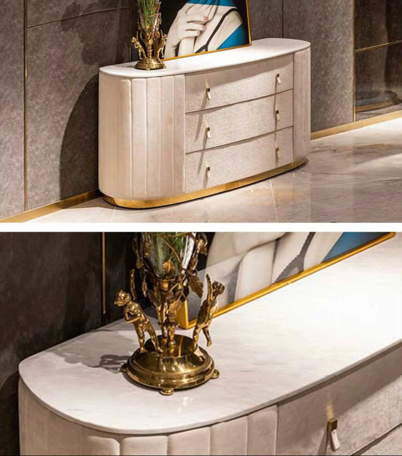 Modern Dresser Italian Bedroom Furniture 3 - 9 Drawer Solid Wooden Marble Luxury Design Cabinet