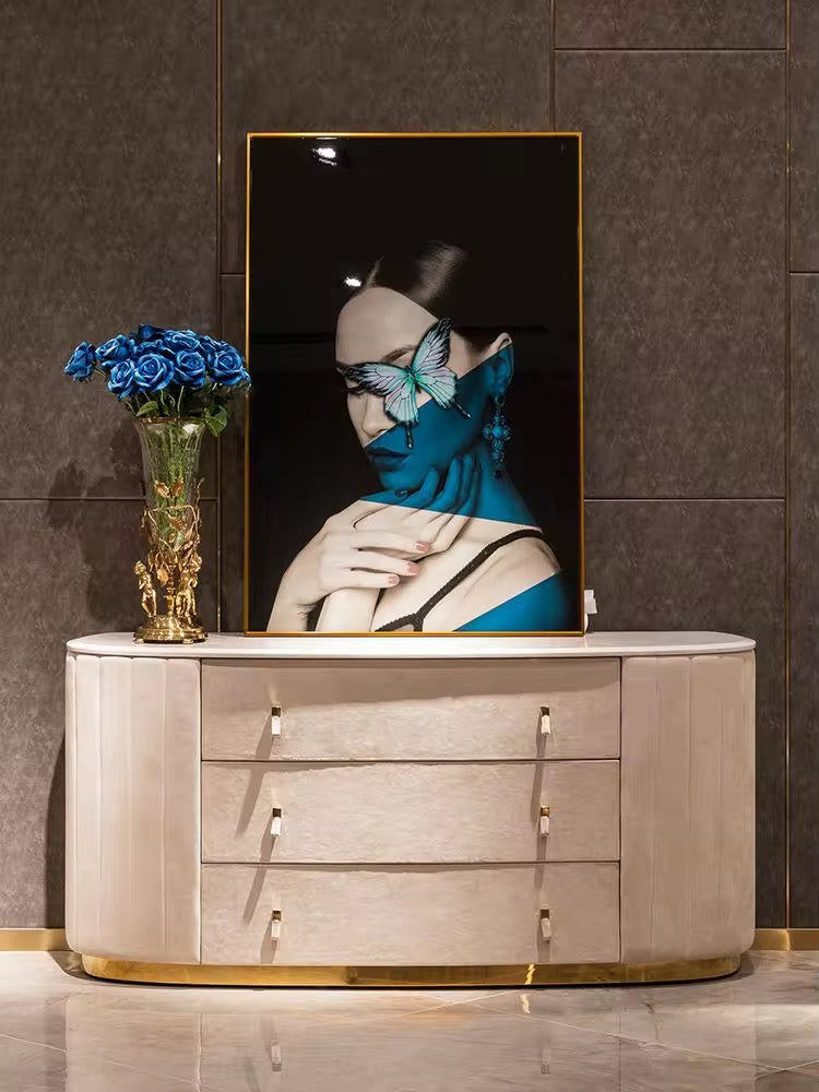 Modern Dresser Italian Bedroom Furniture 3 - 9 Drawer Solid Wooden Marble Luxury Design Cabinet