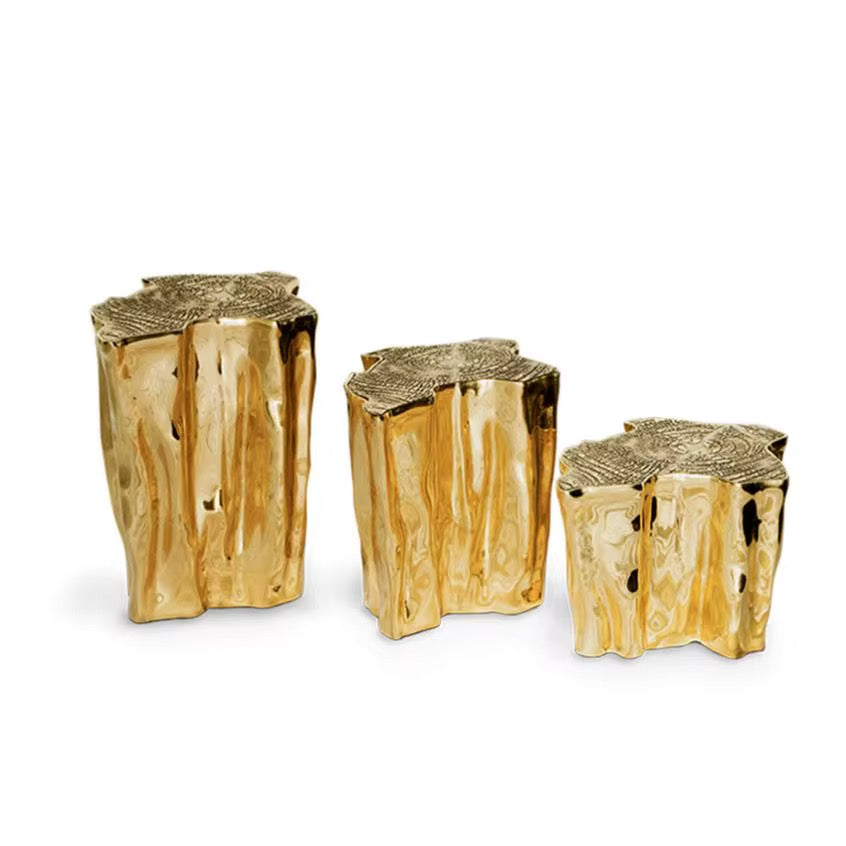 Pure Brass Luxury Coffee Table Set - Custom Modern Gold Indoor Furniture