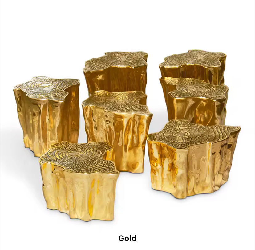 Pure Brass Luxury Coffee Table Set - Custom Modern Gold Indoor Furniture