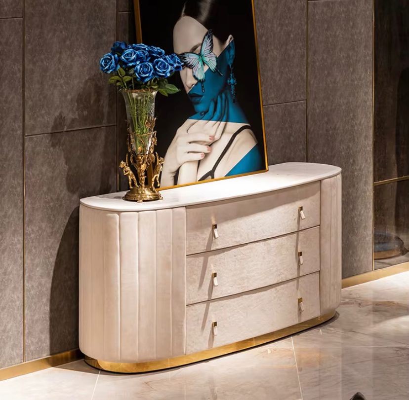 Modern Dresser Italian Bedroom Furniture 3 - 9 Drawer Solid Wooden Marble Luxury Design Cabinet