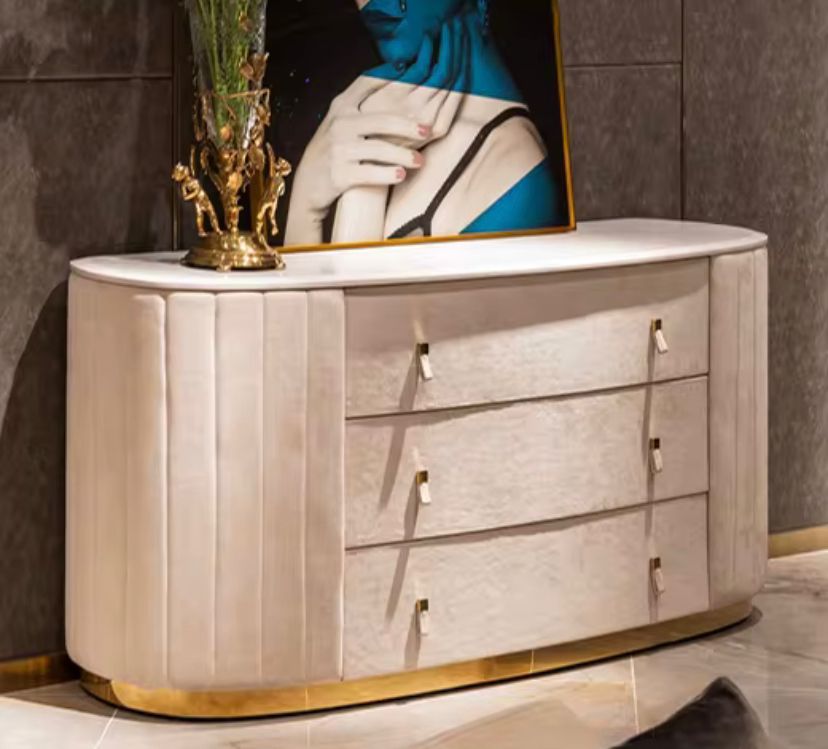 Modern Dresser Italian Bedroom Furniture 3 - 9 Drawer Solid Wooden Marble Luxury Design Cabinet