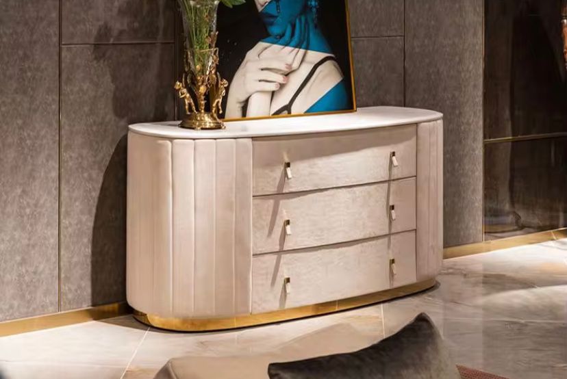 Modern Dresser Italian Bedroom Furniture 3 - 9 Drawer Solid Wooden Marble Luxury Design Cabinet