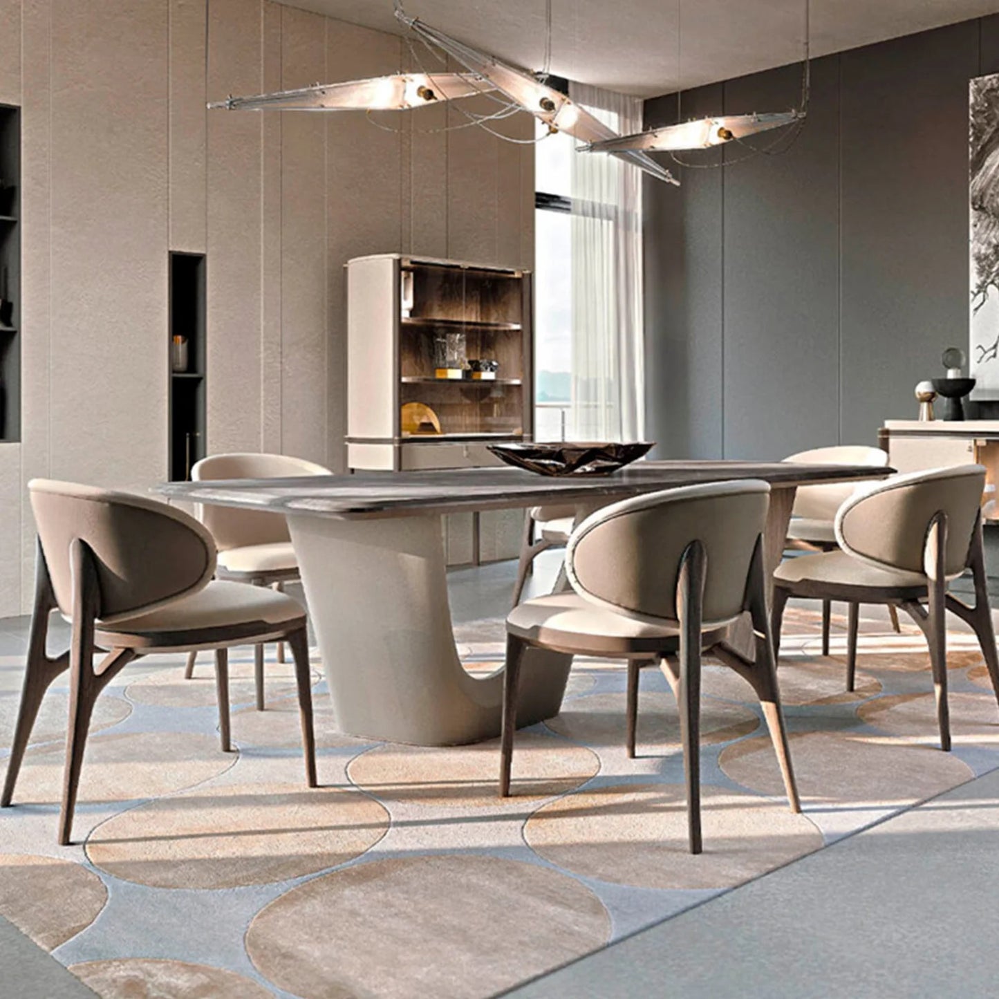 Modern Luxury Square Marble Dining Table - 6-Seater Minimalist Italian Design