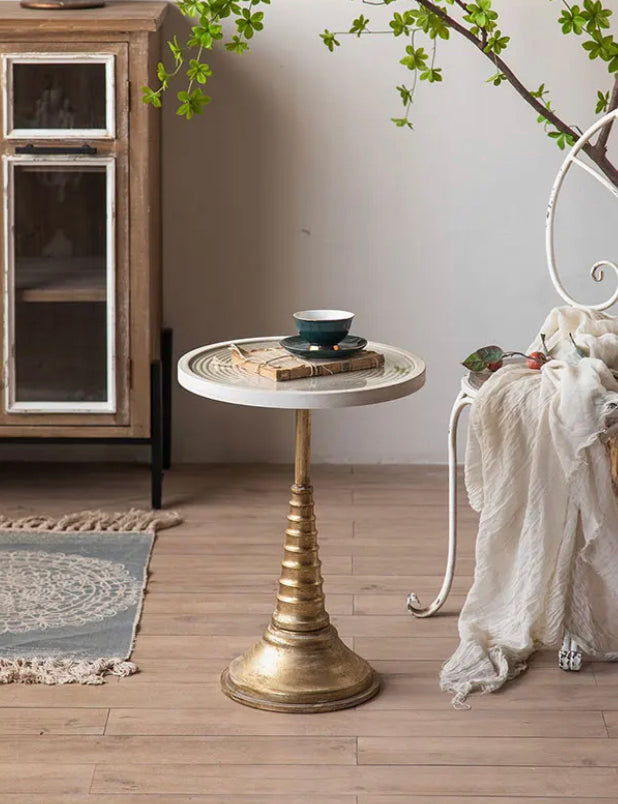 Nordic Modern Glass Nesting Tea Table - Adjustable Metal Accent Table