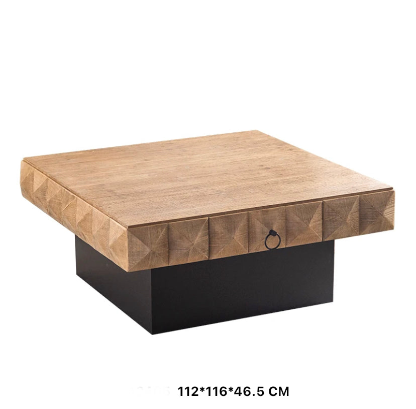 TTWO Modern Square Wooden Coffee Table, with Storage