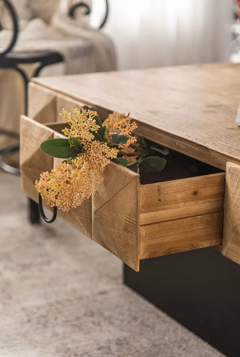 TTWO Modern Square Wooden Coffee Table, with Storage