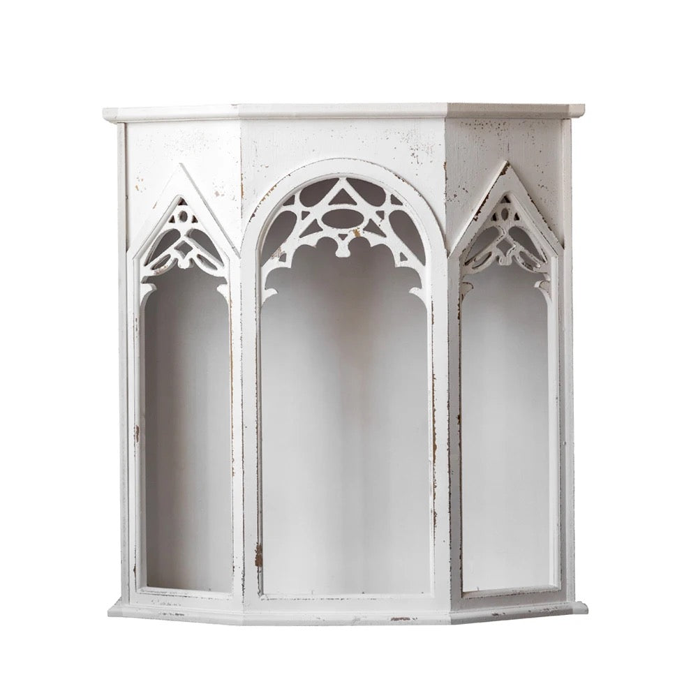Antique Wooden Porch Cabinet Hollow Out Living Room Wall Table Hallway French Style Decorative Console