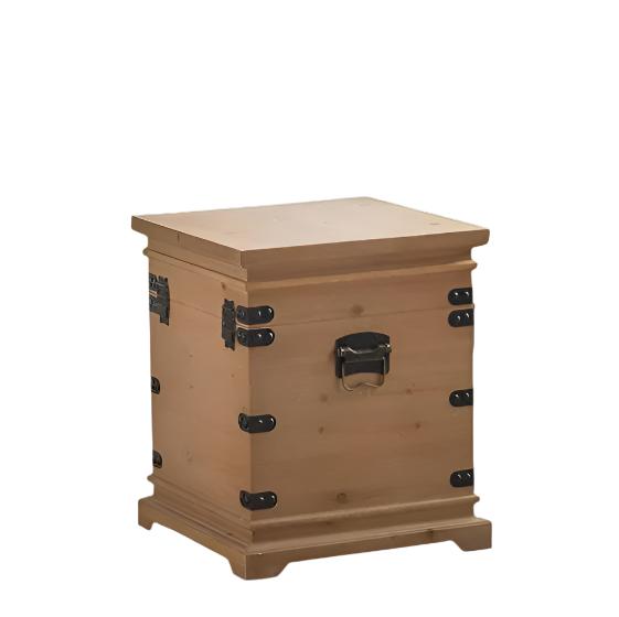 Rustic Fir Wood Nesting Accent End Table - Adjustable Low Square Tea Table