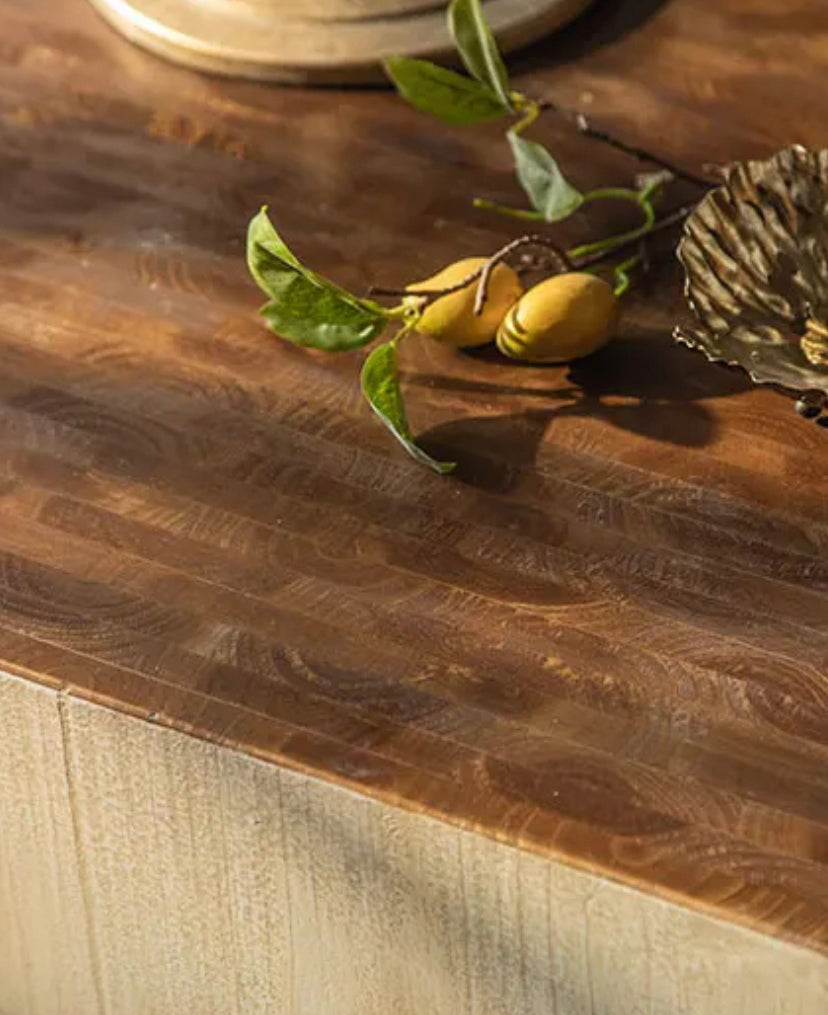 Unique Solid Wood Fir Accent Table - Eco-Friendly Minimalist Tea Table