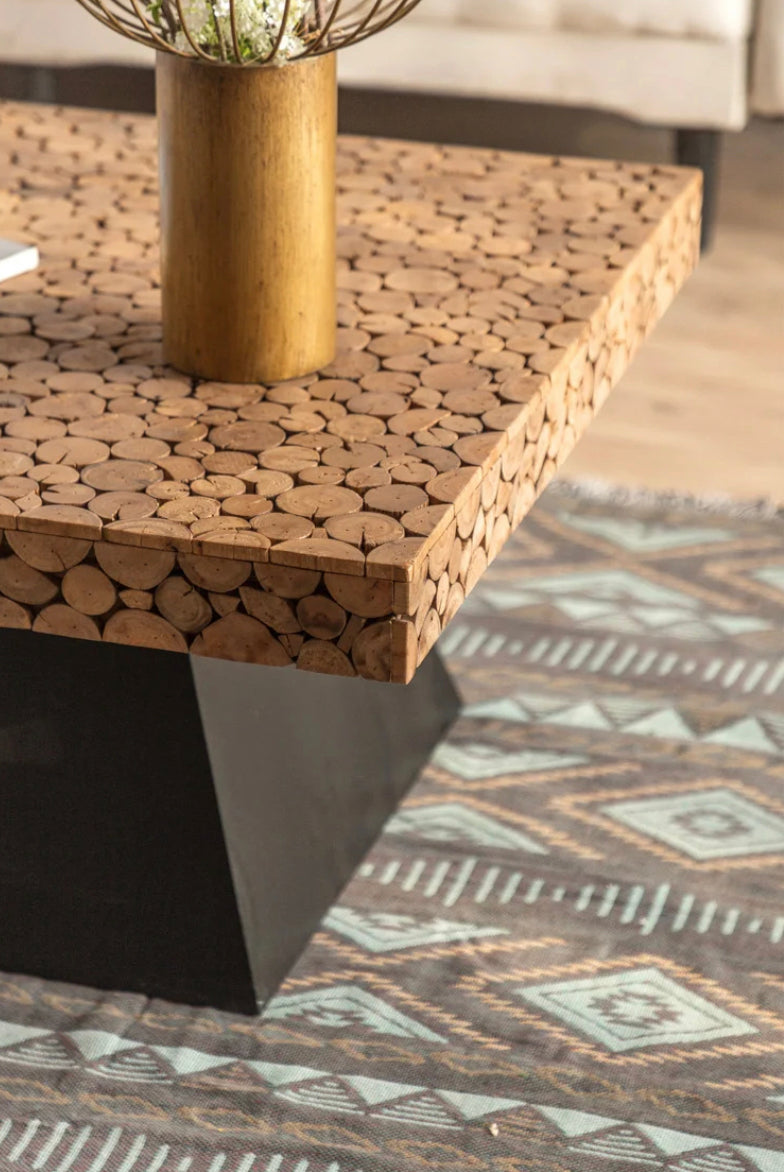 European Style Wood & Metal Luxury Coffee Table - Adjustable Modern Accent Table