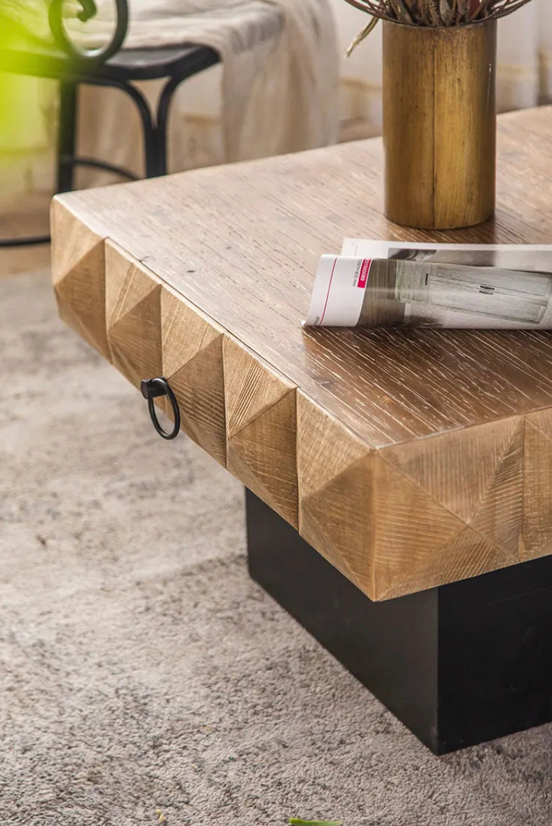 Modern Solid Wood Nesting Coffee Table - Adjustable Accent Table Set