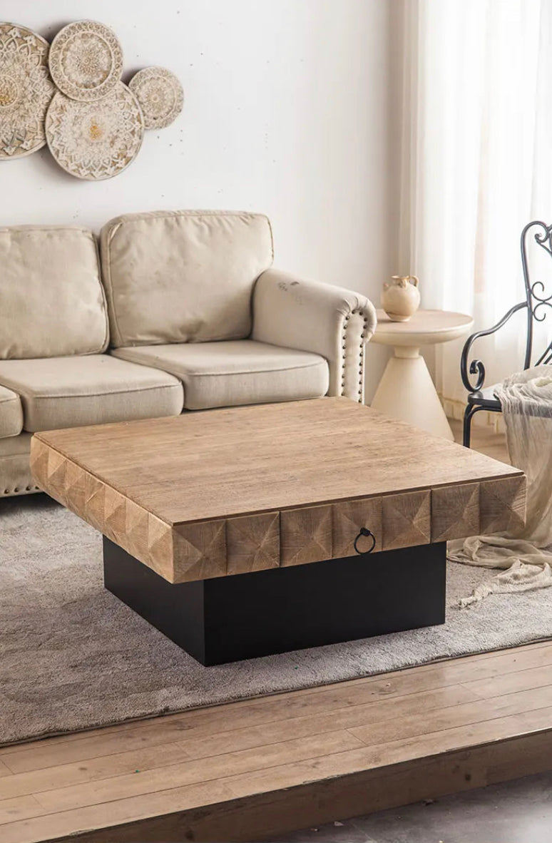 Modern Solid Wood Nesting Coffee Table - Adjustable Accent Table Set