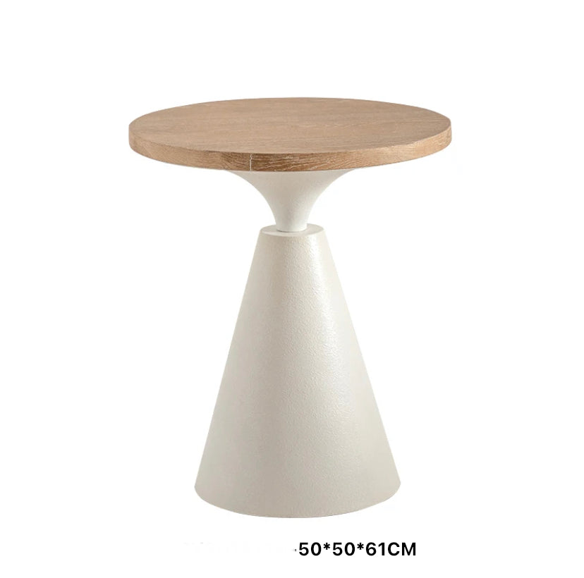 Modern Nordic Wood & Iron Tea Table - Adjustable Retro Accent End Table