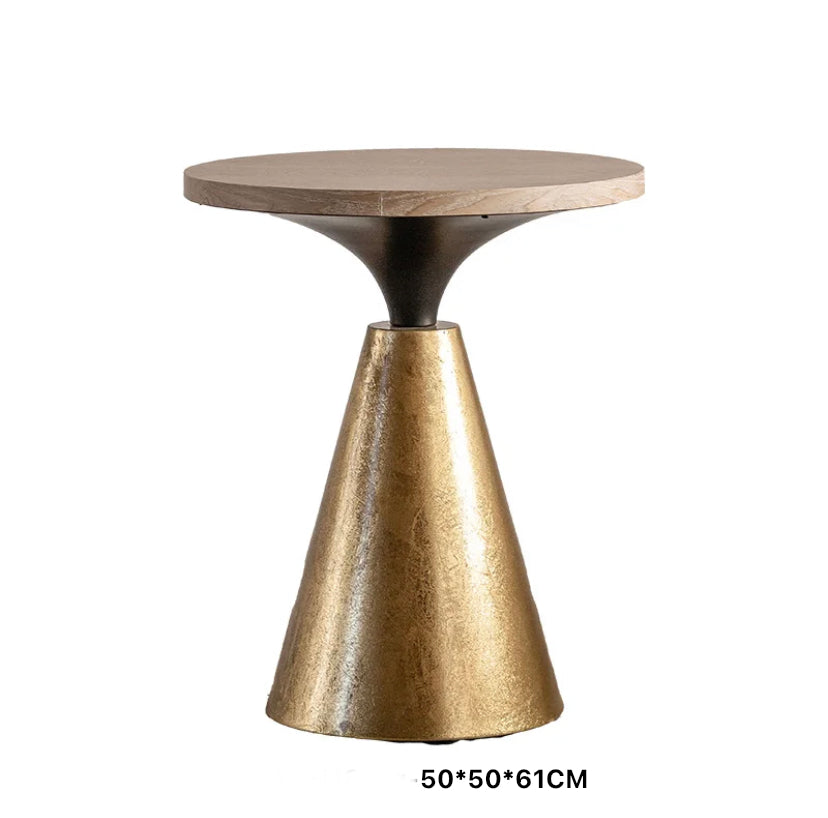 Modern Nordic Wood & Iron Tea Table - Adjustable Retro Accent End Table