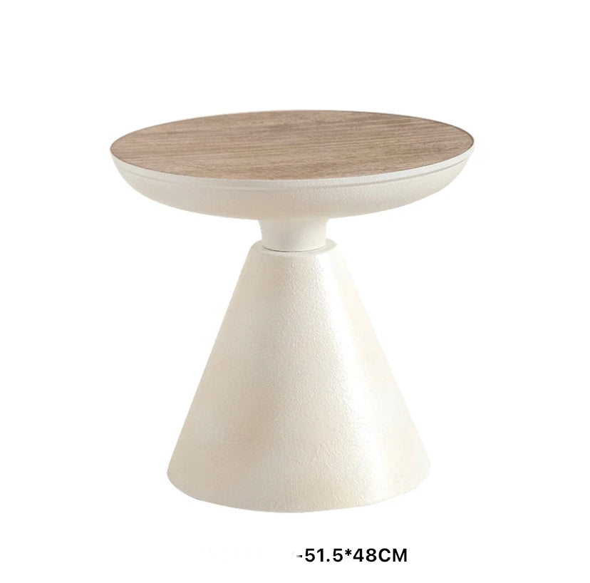 Modern Nordic Wood & Iron Tea Table - Adjustable Retro Accent End Table