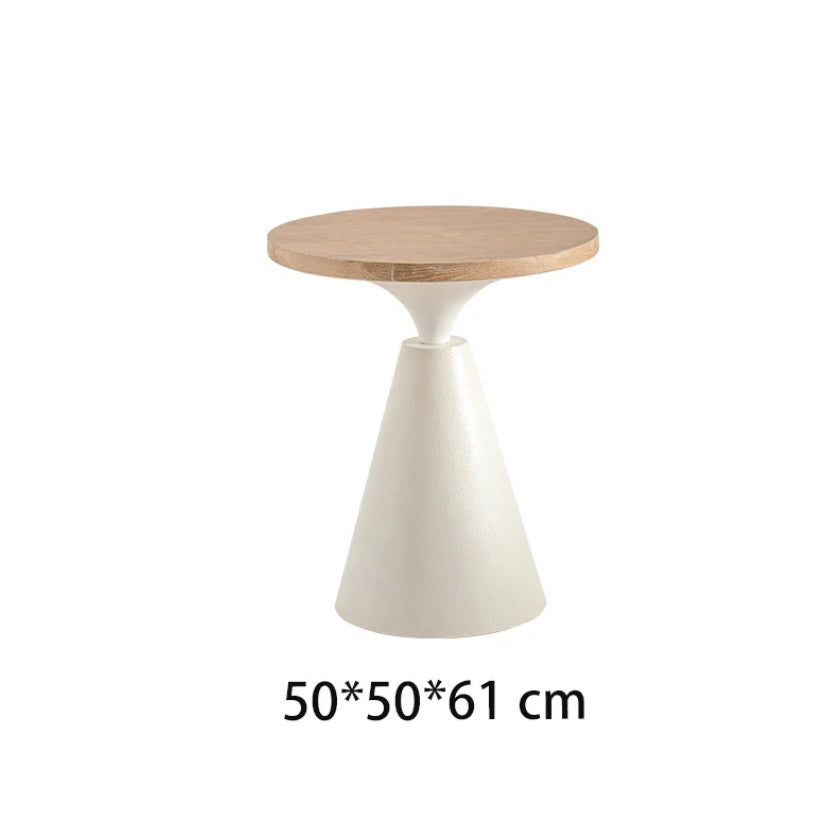 Modern Nordic Wood & Iron Tea Table - Adjustable Retro Accent End Table