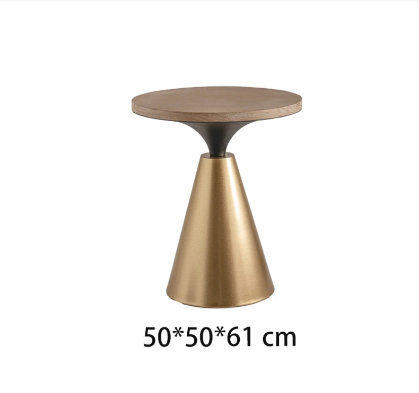 Modern Nordic Wood & Iron Tea Table - Adjustable Retro Accent End Table