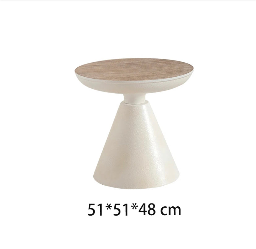 Modern Nordic Wood & Iron Tea Table - Adjustable Retro Accent End Table