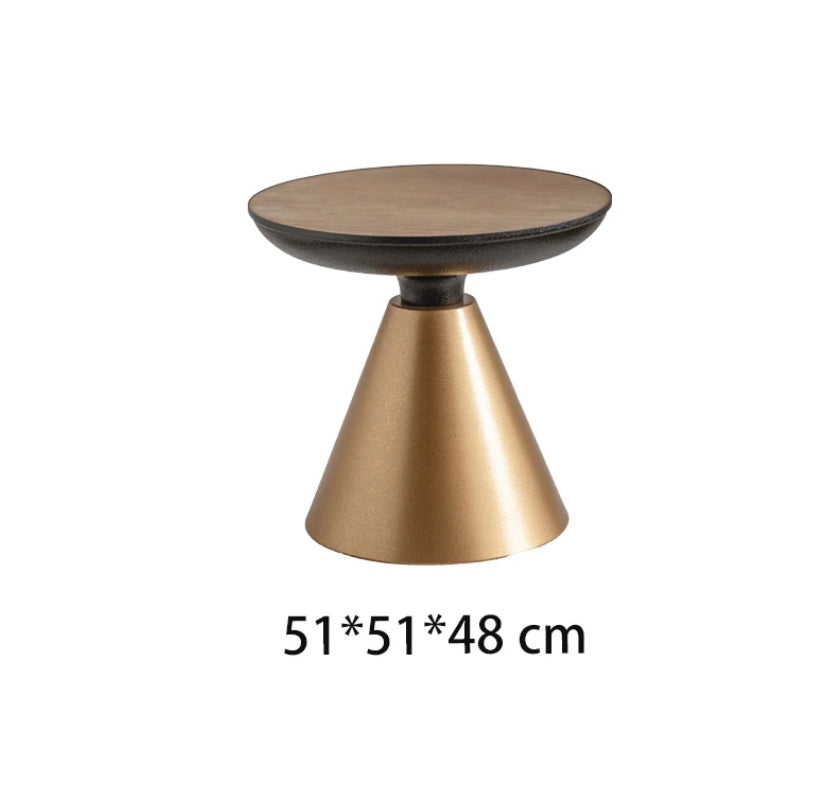 Modern Nordic Wood & Iron Tea Table - Adjustable Retro Accent End Table