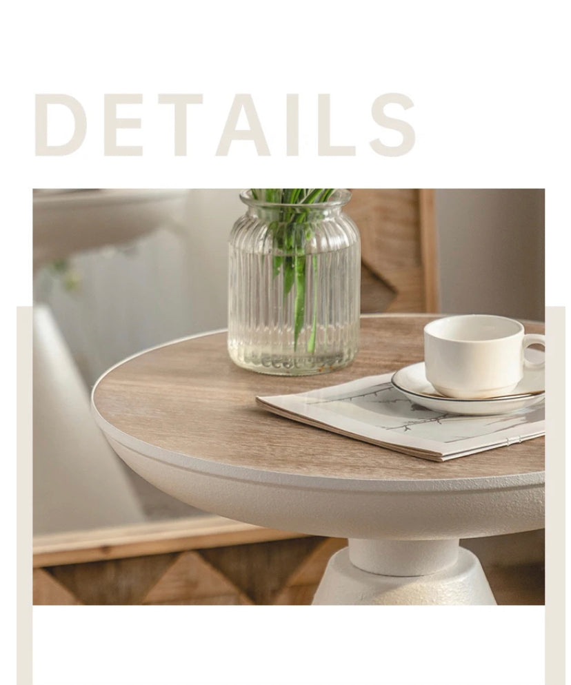 Modern Nordic Wood & Iron Tea Table - Adjustable Retro Accent End Table