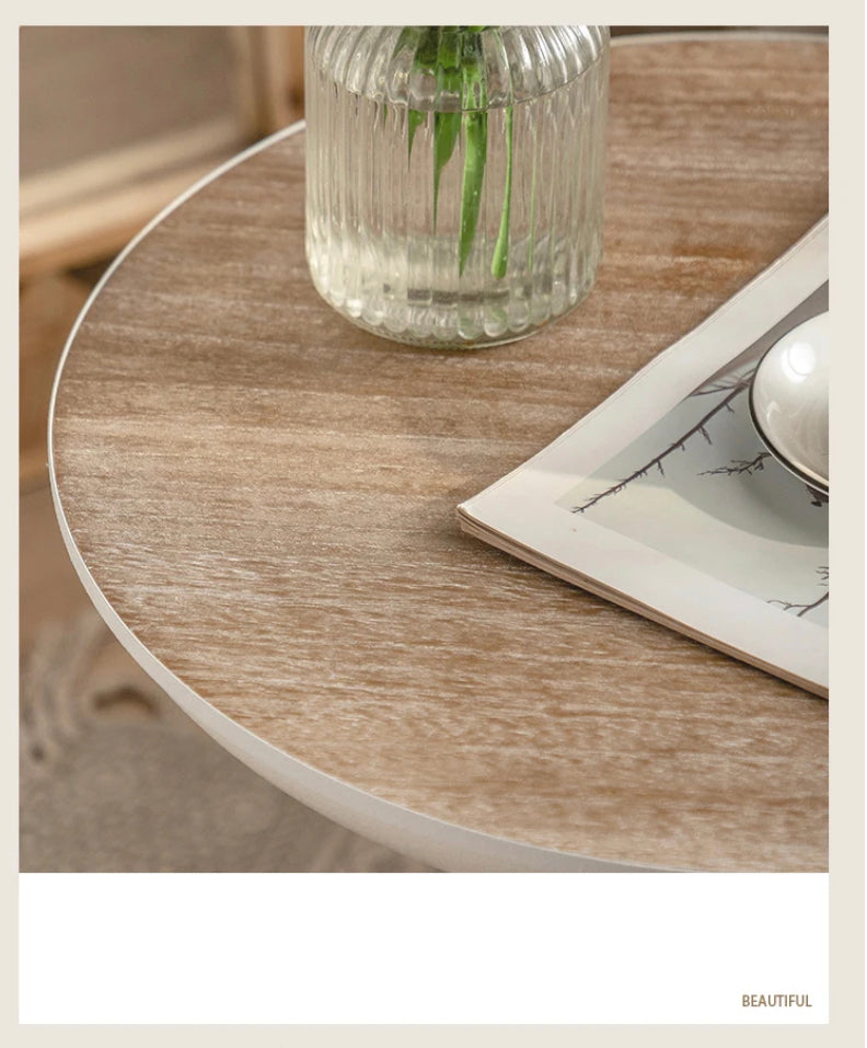 Modern Nordic Wood & Iron Tea Table - Adjustable Retro Accent End Table