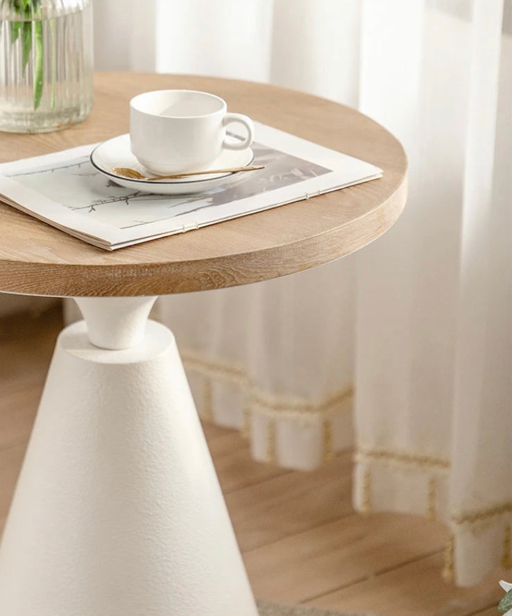 Modern Nordic Wood & Iron Tea Table - Adjustable Retro Accent End Table