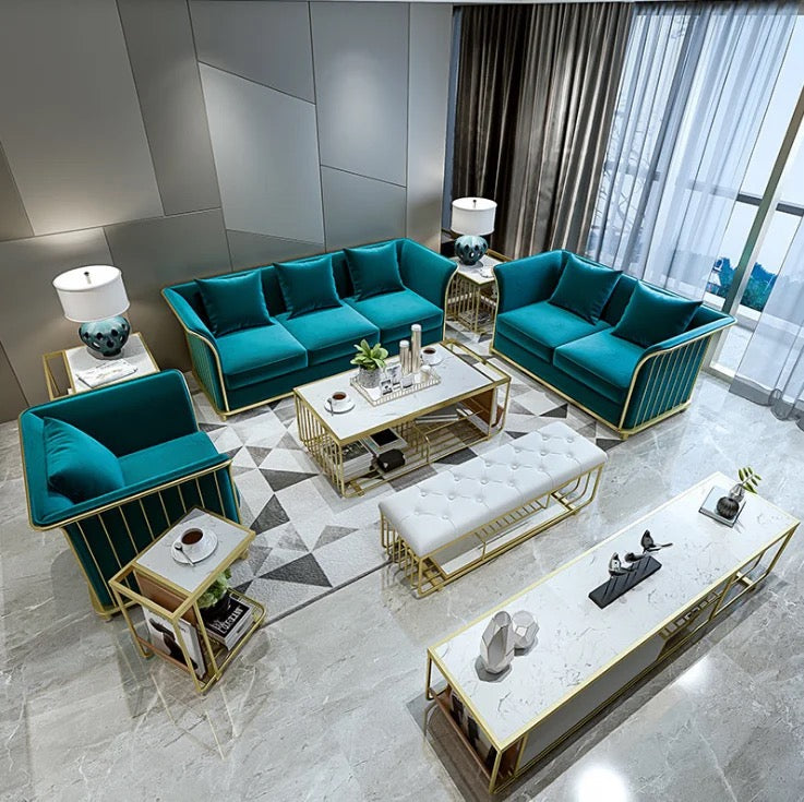 Canapé 1 Place Automne Hiver Nouveau Salon Canapé Velours Vert Bleu Design