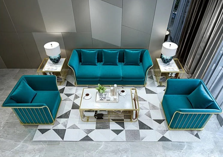 Canapé 1 Place Automne Hiver Nouveau Salon Canapé Velours Vert Bleu Design