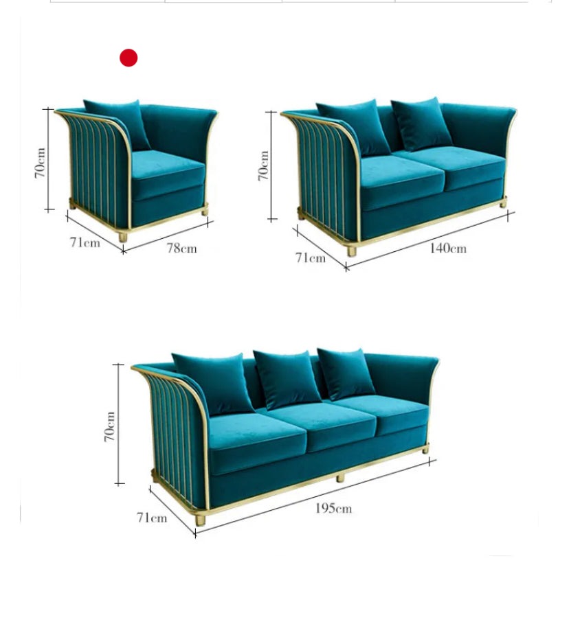 Canapé 1 Place Automne Hiver Nouveau Salon Canapé Velours Vert Bleu Design