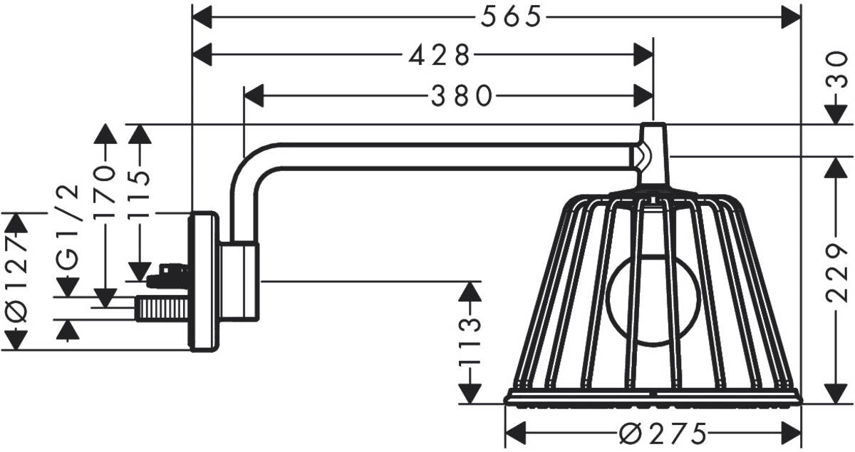 Shower Head Filter Duschsystem Axor Dusche Nendo 2751Jet mit Brausearm Shower System