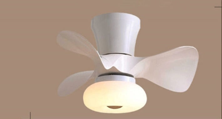 Wood Small Ceiling Fans Colorful Macoron Fans 22 Inch APP Dimming Smart Wood Fans