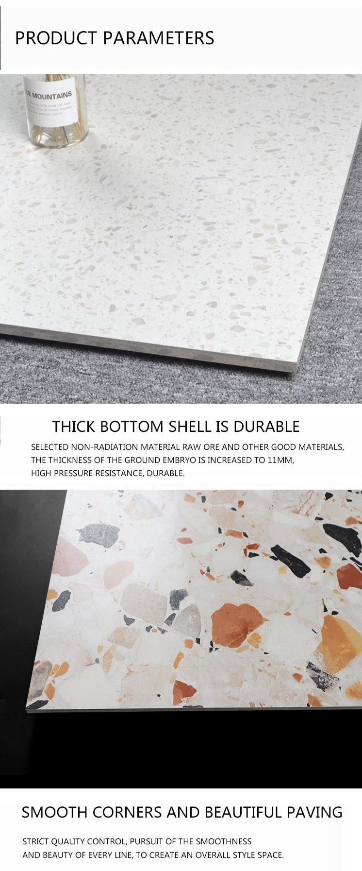 Floor Tile Color Large Particle Terrazzo Best Floor Tile Antique Tile