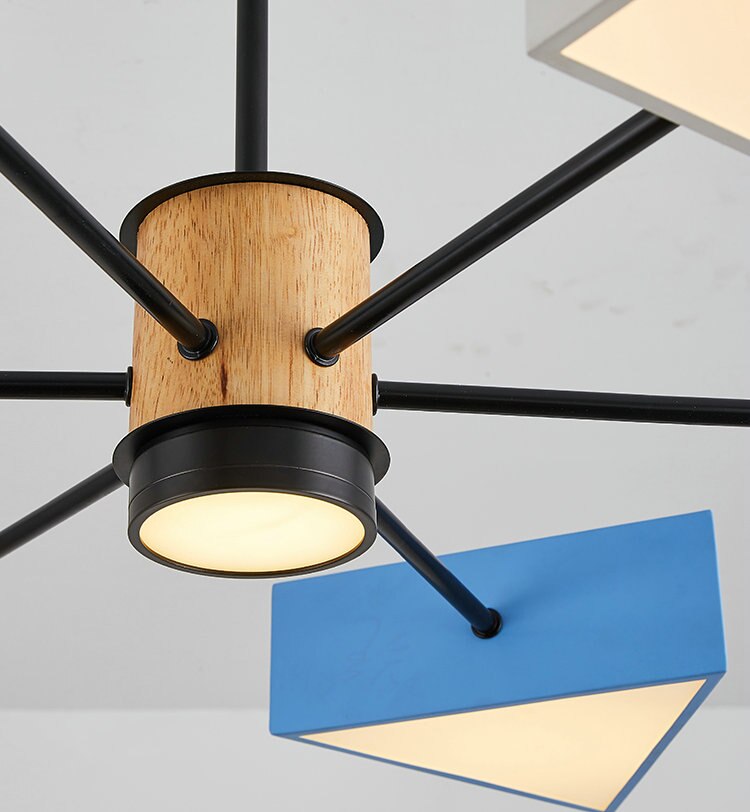 Children's Room Lighting Nordic Wooden Pendant Lamp Kids Pendant Lights