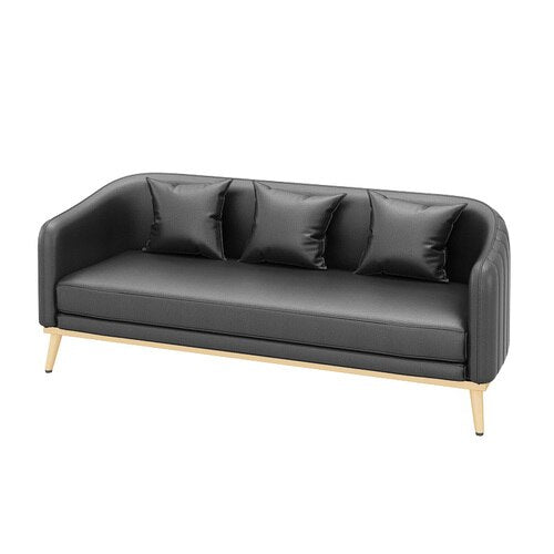 Nordic American Wood Dining Table Set with Leather Sofas - Modern Kitchen & Restaurant Furniture