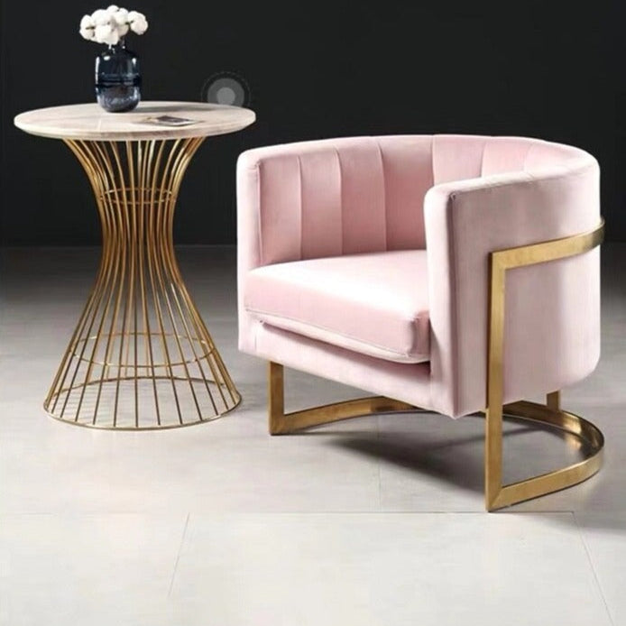 Armchair Tub Collection Modern Metal Frame Velvet Sessel Luxury Contemporary Leather Lounge Chairs