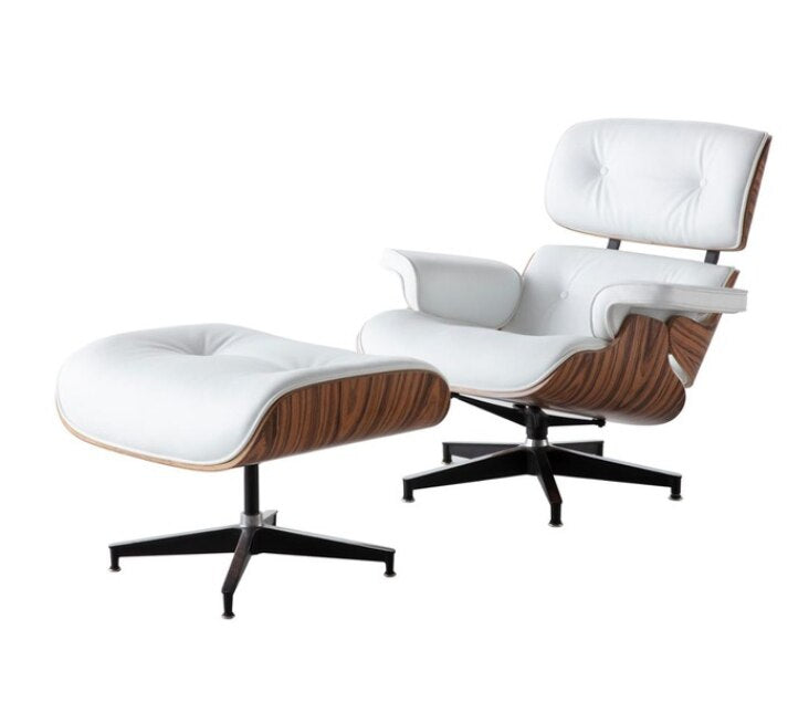 Fauteuil de luxe chaise longue confortable Sessel salon pivotant en cuir palissandre chaise à oreilles