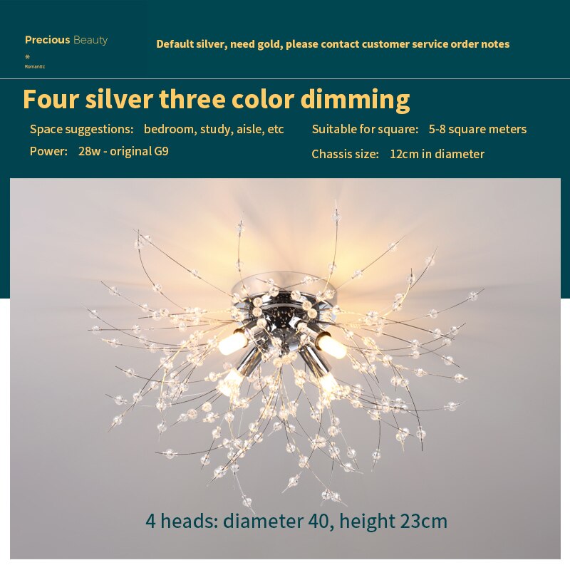 Chandelier Dandelion Crystal Ceiling Light Creative Starburst Ceiling Lamps Chandeliers