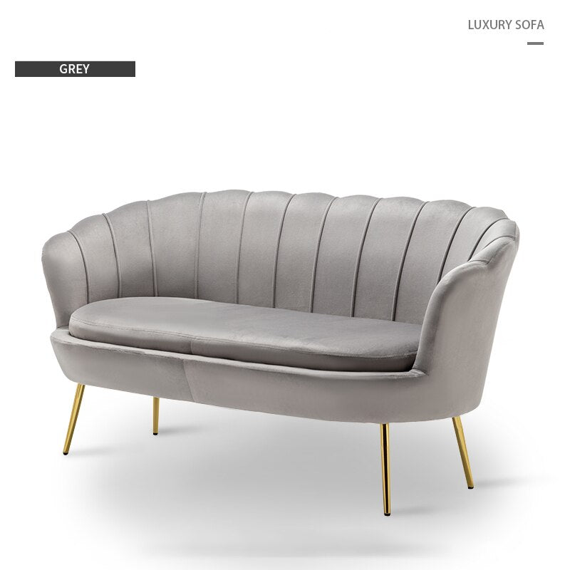 Couch Petal-Shaped Large Two Seat Sofa Nordic Luxury Modern 2 Sitzer Sofas