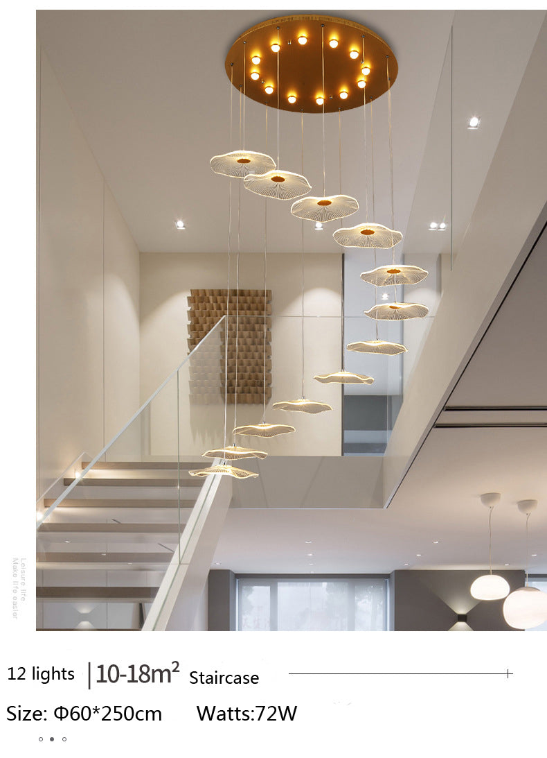Lampe suspendue bulle LED feuille de Lotus, lampe suspendue en acrylique