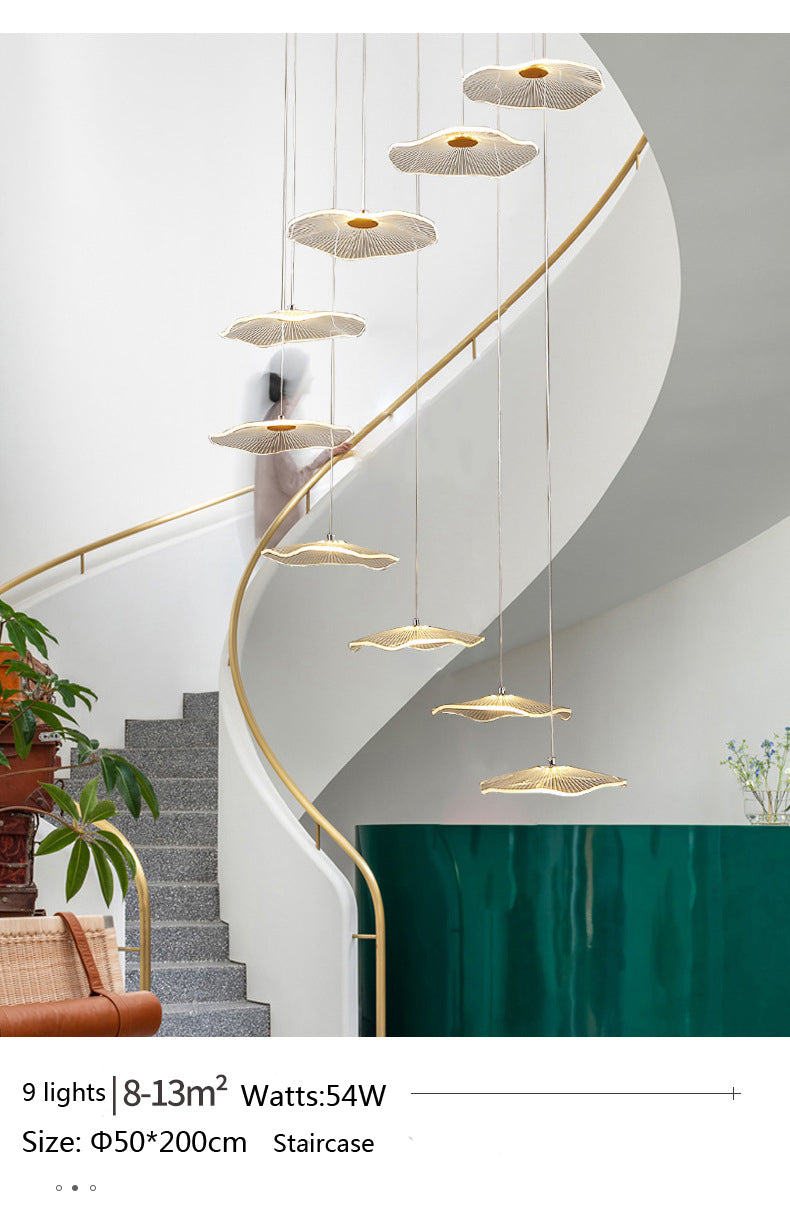 Lampe suspendue bulle LED feuille de Lotus, lampe suspendue en acrylique