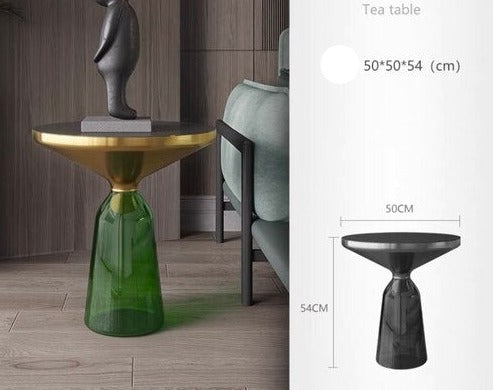 Glass Coffee Tables Living Room Furniture Glass Round Couchtisch Light Luxury Glass Table