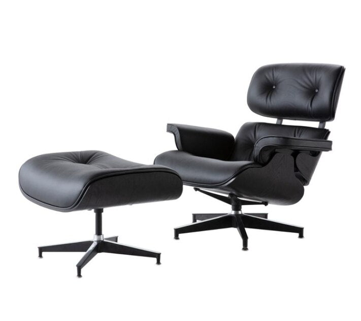 Fauteuil de luxe chaise longue confortable Sessel salon pivotant en cuir palissandre chaise à oreilles