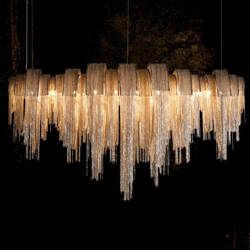 Chandelier LED Aluminum Fixtures Light Gold/Silver Living Room Decorative Light Chandeliers