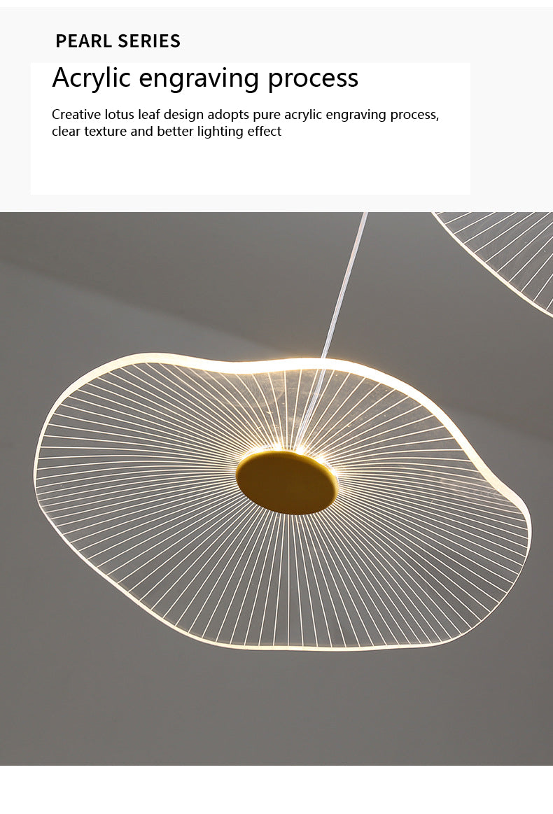 Lampe suspendue bulle LED feuille de Lotus, lampe suspendue en acrylique