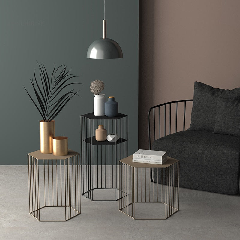 Coffee Table Wrought Iron Luxury Creative Tisch Modern Multifunctional Couchtisch Set
