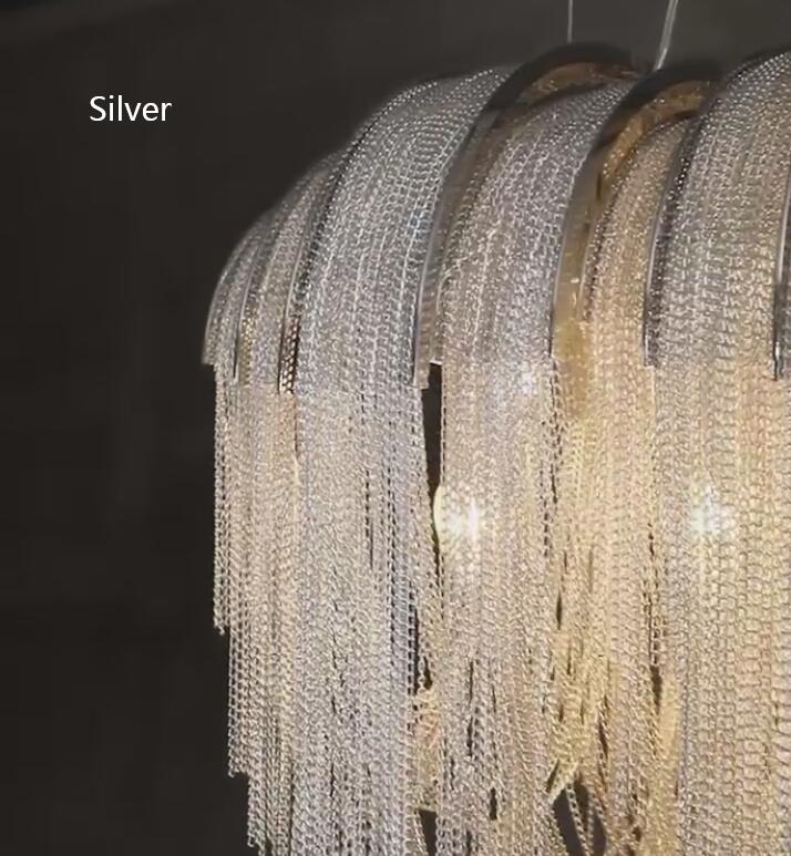 Chandelier LED Aluminum Fixtures Light Gold/Silver Living Room Decorative Light Chandeliers
