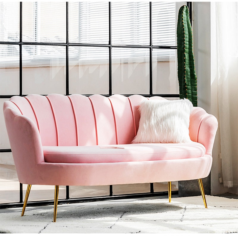 Couch Petal-Shaped Large Two Seat Sofa Nordic Luxury Modern 2 Sitzer Sofas