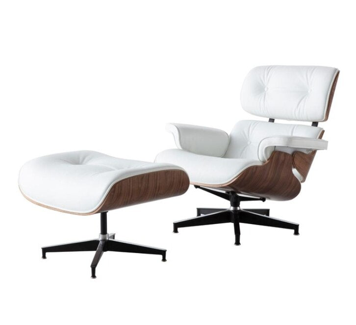 Fauteuil de luxe chaise longue confortable Sessel salon pivotant en cuir palissandre chaise à oreilles